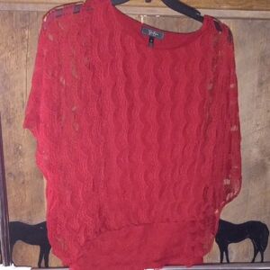Jessica Simpson Red Lace Top